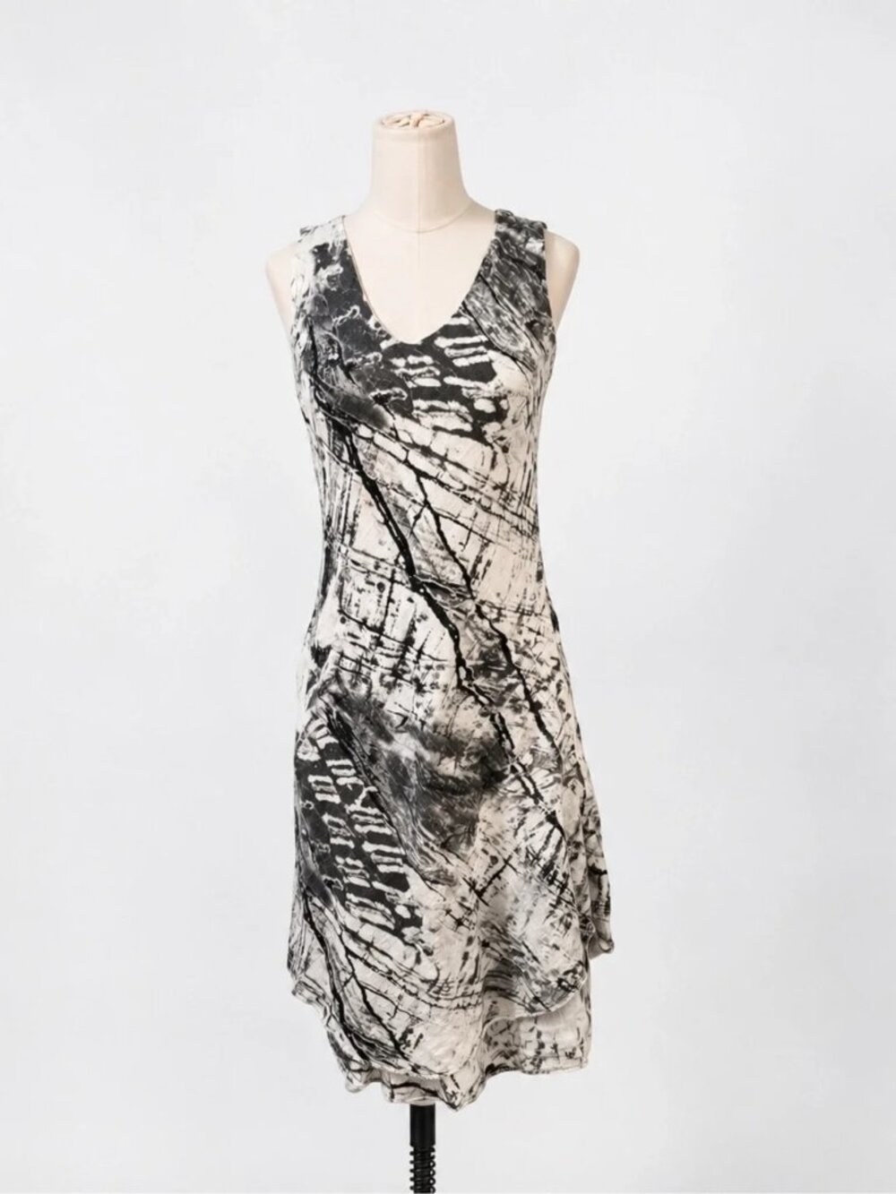 Charlie B Made in Italy Abstract Print 100% Cotton Midi Dress M